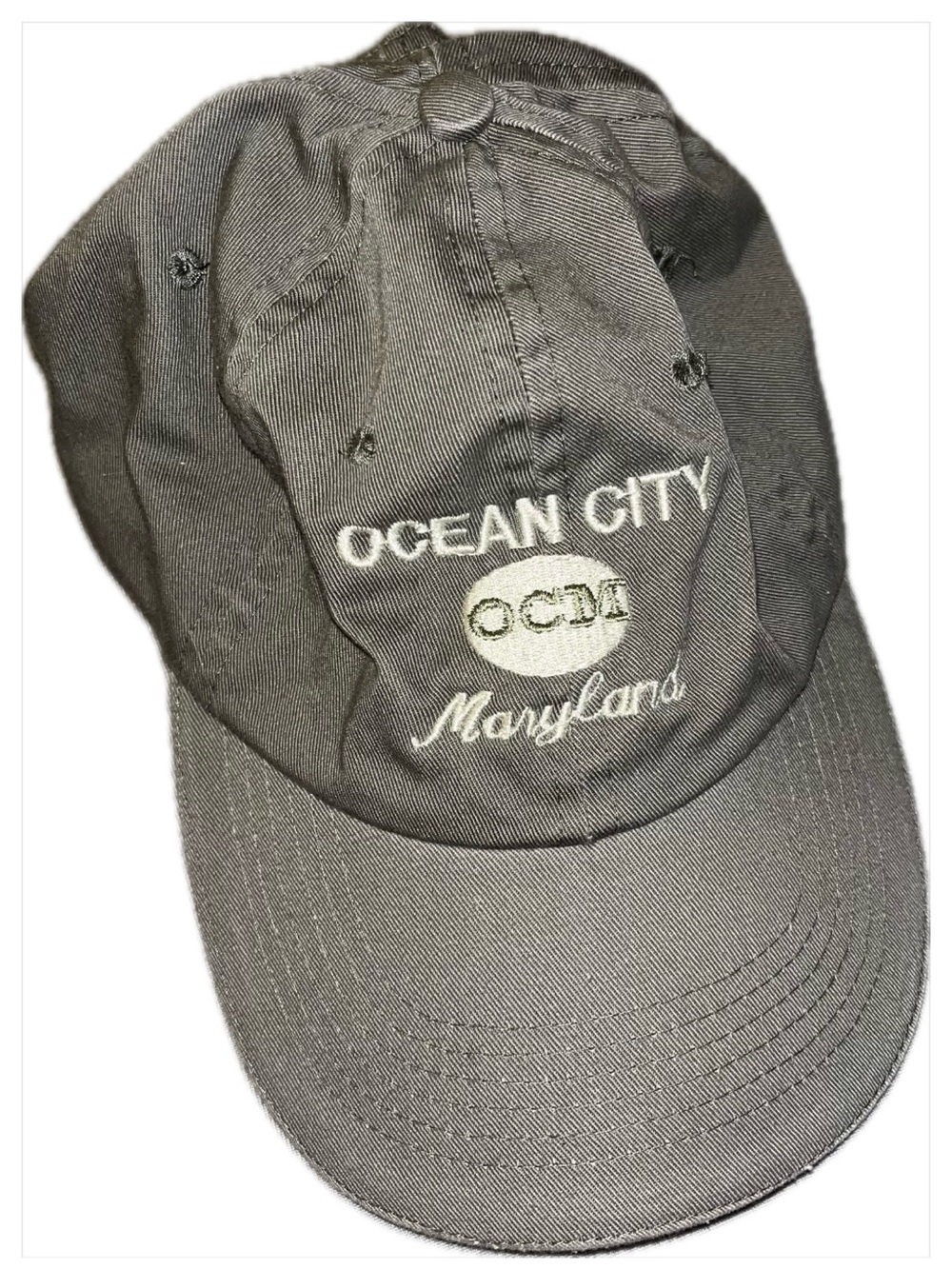 Ocean City Maryland Embroidered Baseball Cap - Gray